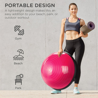 TOPKO Half Ball Diameter: 58cm MULTIPURPOSE Two workout FLAT BASE & YOGA BALL 660Lbs PORTABLE DESIGN
