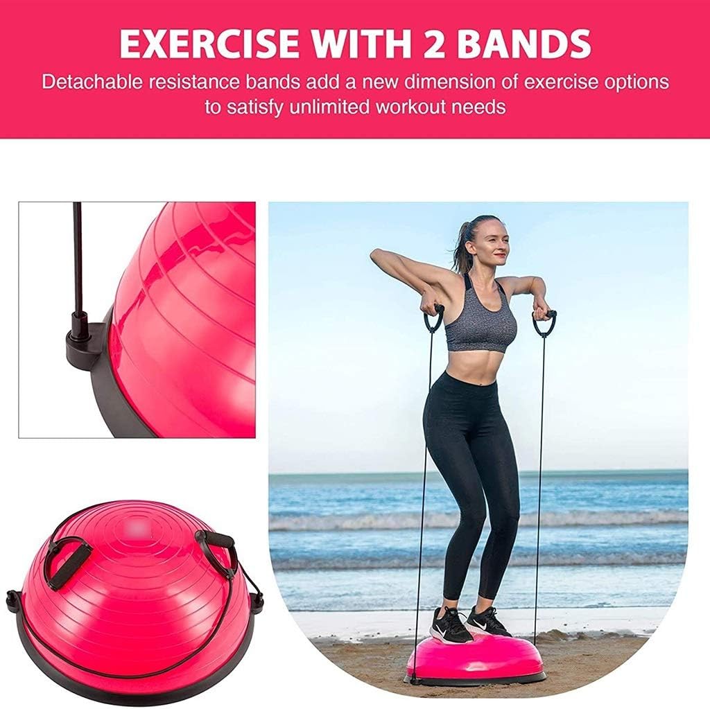 TOPKO Half Ball Diameter: 58cm MULTIPURPOSE Two workout FLAT BASE & YOGA BALL 660Lbs PORTABLE DESIGN