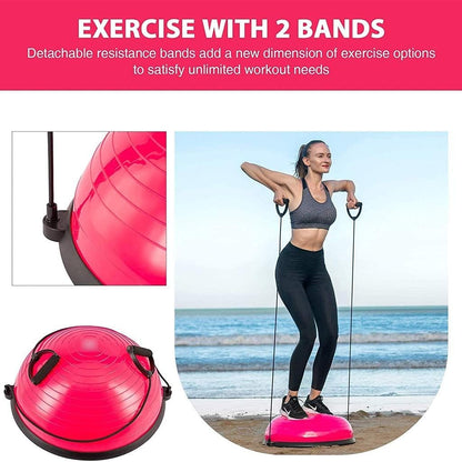 TOPKO Half Ball Diameter: 58cm MULTIPURPOSE Two workout FLAT BASE & YOGA BALL 660Lbs PORTABLE DESIGN