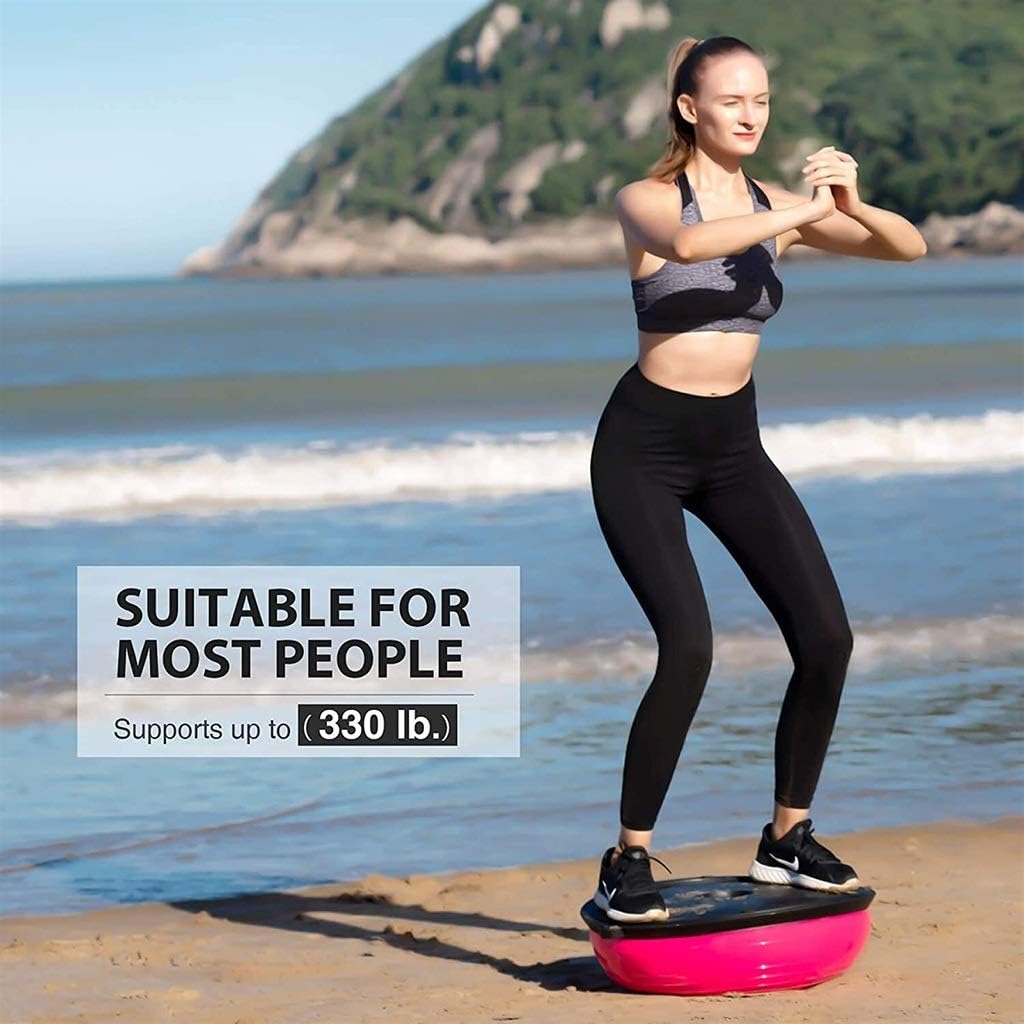 TOPKO Half Ball Diameter: 58cm MULTIPURPOSE Two workout FLAT BASE & YOGA BALL 660Lbs PORTABLE DESIGN