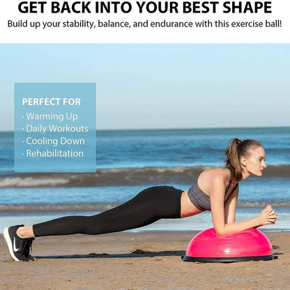 TOPKO Half Ball Diameter: 58cm MULTIPURPOSE Two workout FLAT BASE & YOGA BALL 660Lbs PORTABLE DESIGN