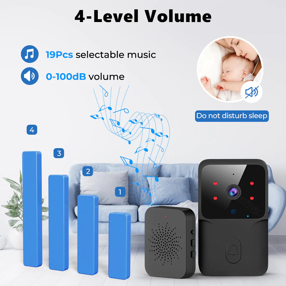 Smartrul Tuya Wireless Intelligent Wi-Fi Doorbell  Outdoor High-Definition Camera - BLACK 1 / 1