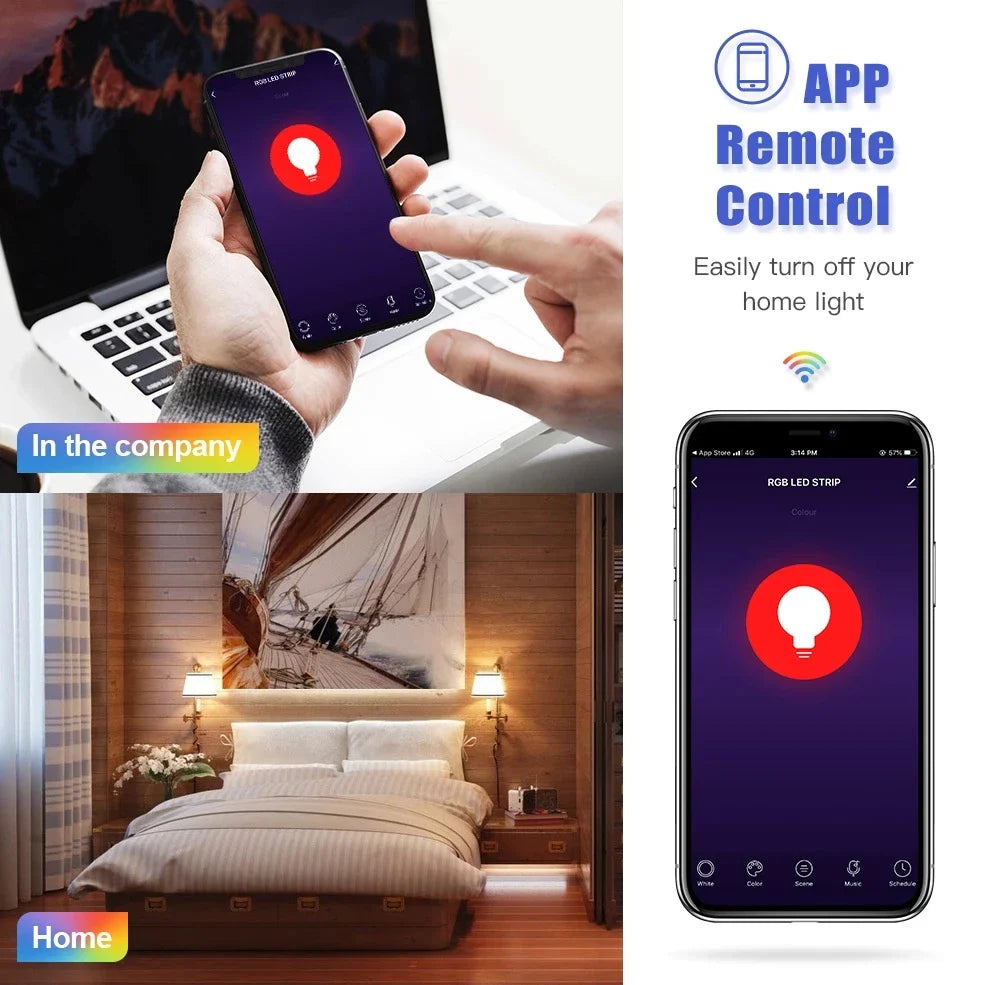 Tuya 9W E27 WiFi Light Bulb Smart Life LED 850LM RGB Lamp App Work with Alexa Google Home Dimmable Timer 110v 220v