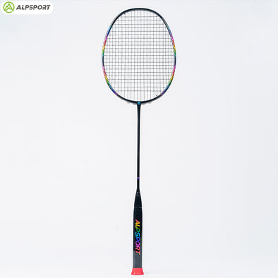 ALP SPORT 1pc - ALP BBQ2.0 8U Super Light Titanium Alloy 100% Full Carbon Fiber Badminton Racket 24-30Lbs  with Leather Carrying Bag