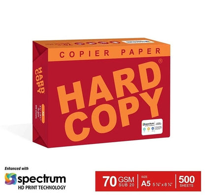 1 BOX HARD COPY Copier Paper SUB 20 70gsm  5 REAMS/BOX ( Short,long , A4 & A5)