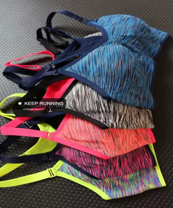 Quick-drying Breathable Wire-free SPORTS BRA (Black & Blue)