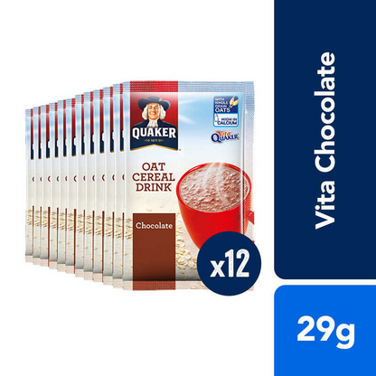 1 CASE - Quaker Vita Cereal Drink Chocolate (12 x 29g) 12 Boxes