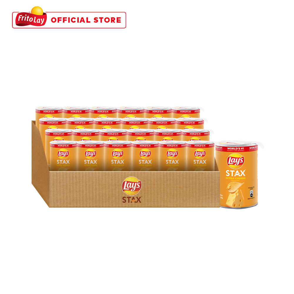 1 CASE - Lays Stax Extra Cheese Potato Chips 42g x 24