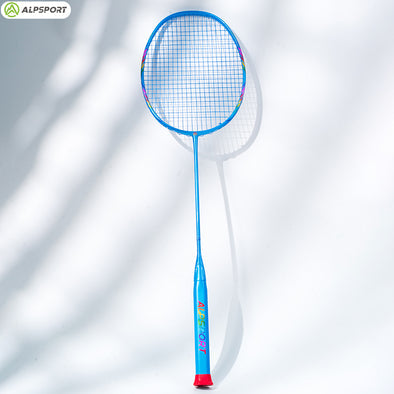ALP SPORT 1pc - ALP BBQ2.0 8U Super Light Titanium Alloy 100% Full Carbon Fiber Badminton Racket 24-30Lbs  with Leather Carrying Bag