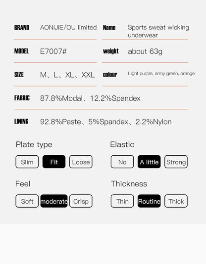 Aonijie E7007 Men Sports Briefs Underwear Mix Color 3pcs - XL