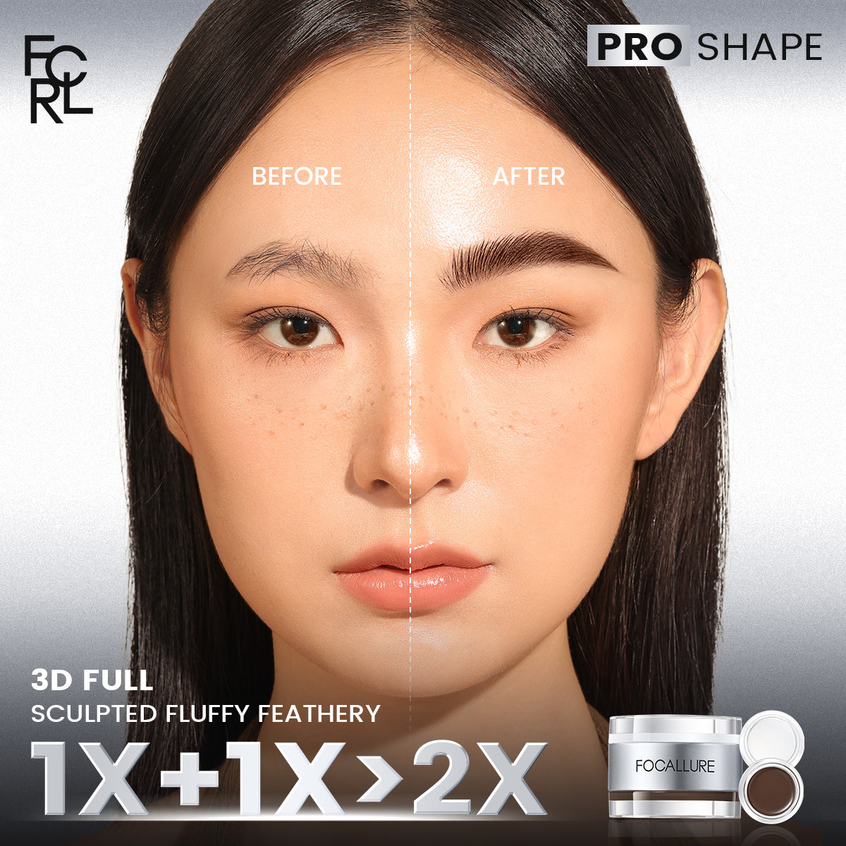 Focallure Multi Pro Duo Eyebrow Cream + Gel - FA23
