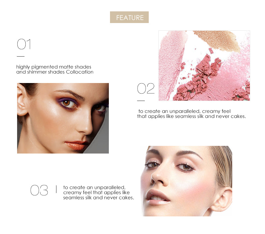 Focallure 3 Color Blusher & Highlighter Palette - #3 - FA26 - Water and Smudge Proof