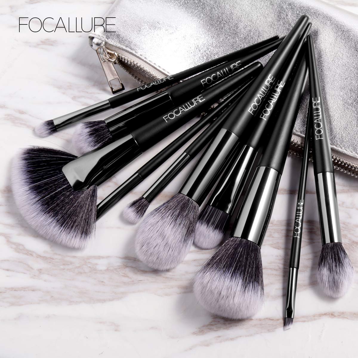 Focallure Makeup Brush (with bag) - 10pcs