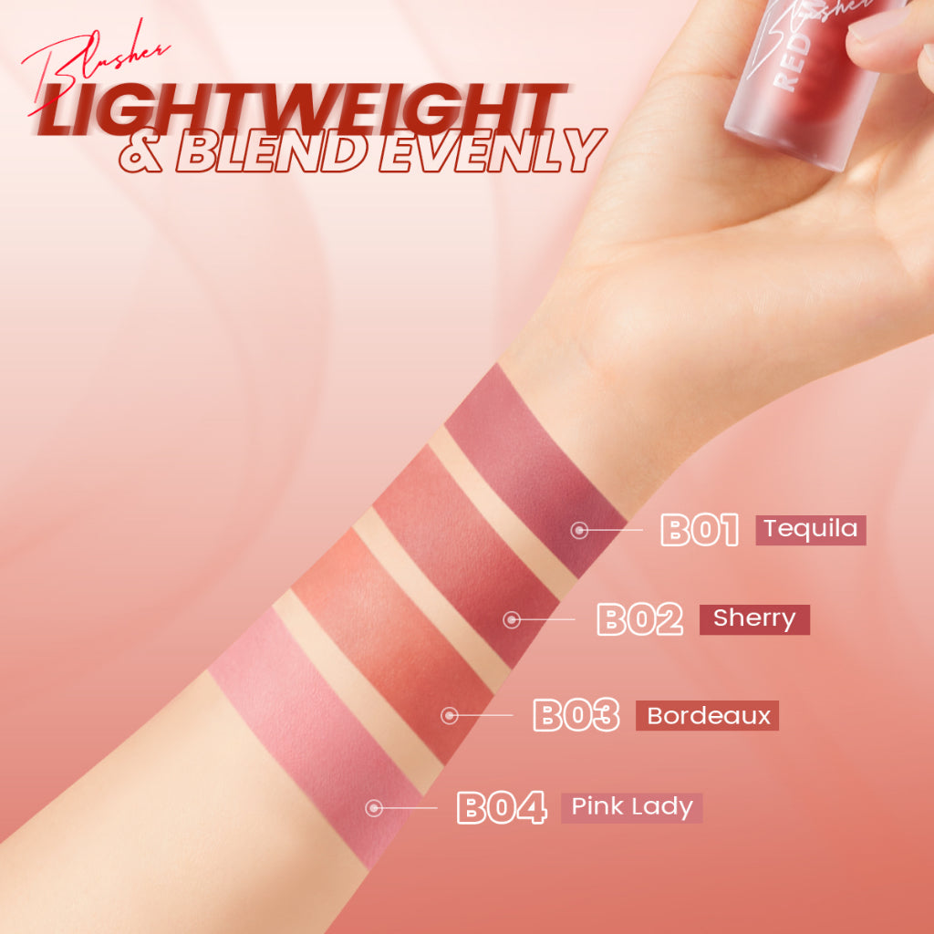 Focallure Hangover Red Wine Natural Cheek Tint Blusher - Liquid Blush