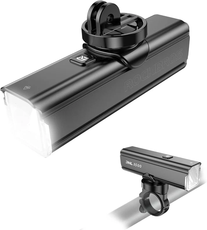 Rockbros  BICYCLE FRONT LIGHT  Lumens Rechargeable 1500