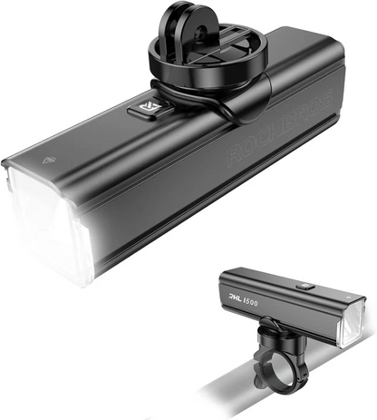 Rockbros  BICYCLE FRONT LIGHT  Lumens Rechargeable 1500