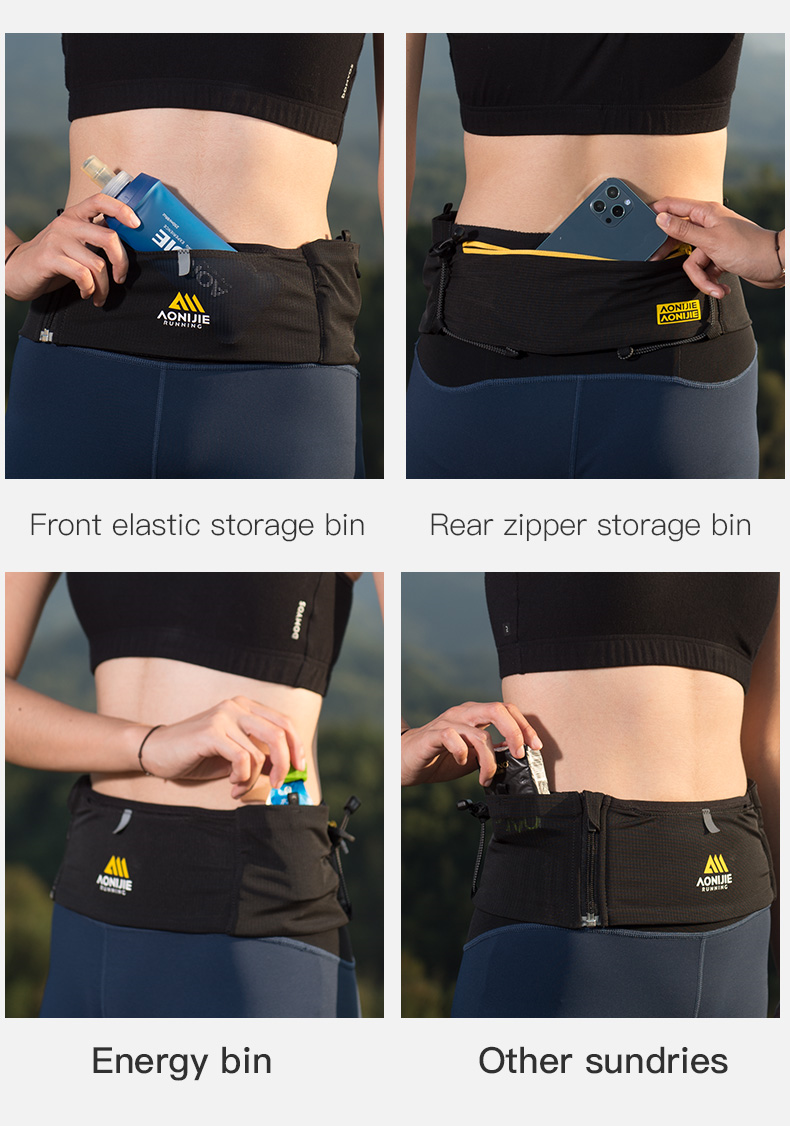 Aonijie W8122 Running BLACK WAIST BELT BAG