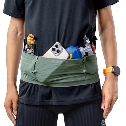 Aonijie Sports Waist bag with Bib Holder - BLACK