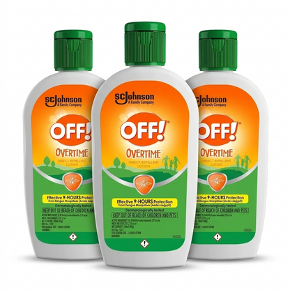 OFF! Mosquito Repellent Lotion - Overtime 100ml Pack of 3 DERMCOOL long lasting