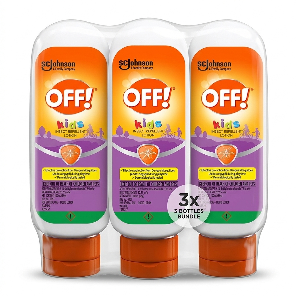 OFF Kids Lotion 100ml Pack of 3 Tropical Fresh (Dermatogically Tested)