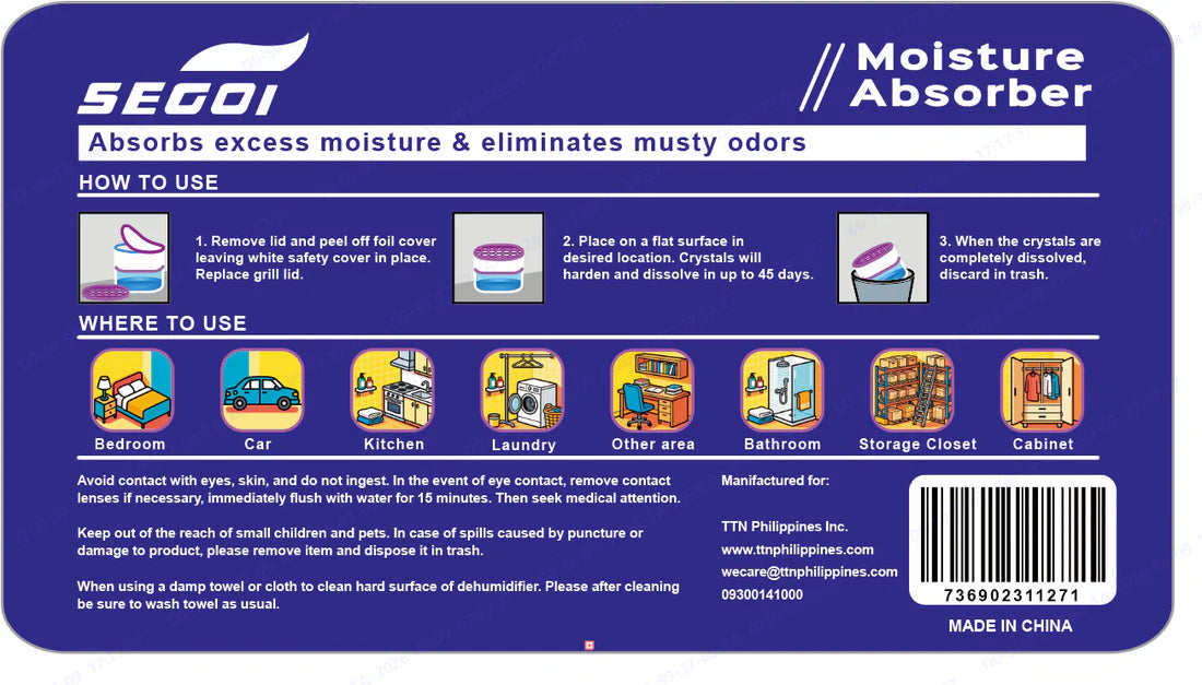Wholesale Case of (48pcs) Segoi 500ml Lavender Dehumidifiers