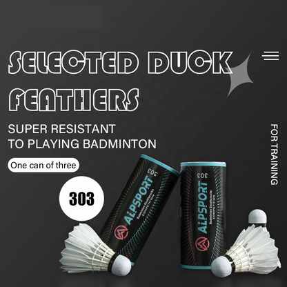 ALP SPORT 303 Badminton Balls 3pcs/Tube Goose Feather -Sandwich Cock