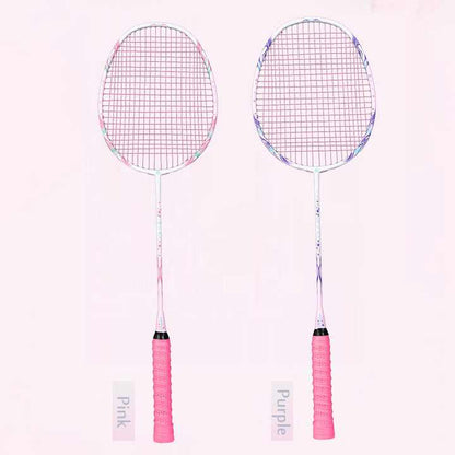 ALP SPORT TXCF 1pc 4U BADMINTON RACKET - ALP Cherry Carbon Fiber Pink & Purple Goddess Model with Leather Carrying Bag