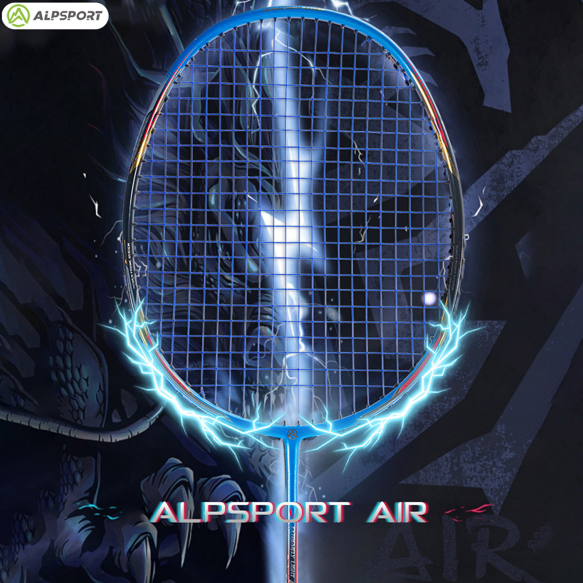 ALP SPORT 1pc AIR - ALP AIR Carbon Fiber Badminton Racket 10U G5 Superlight 52g 28-35lb Lightweight and durable