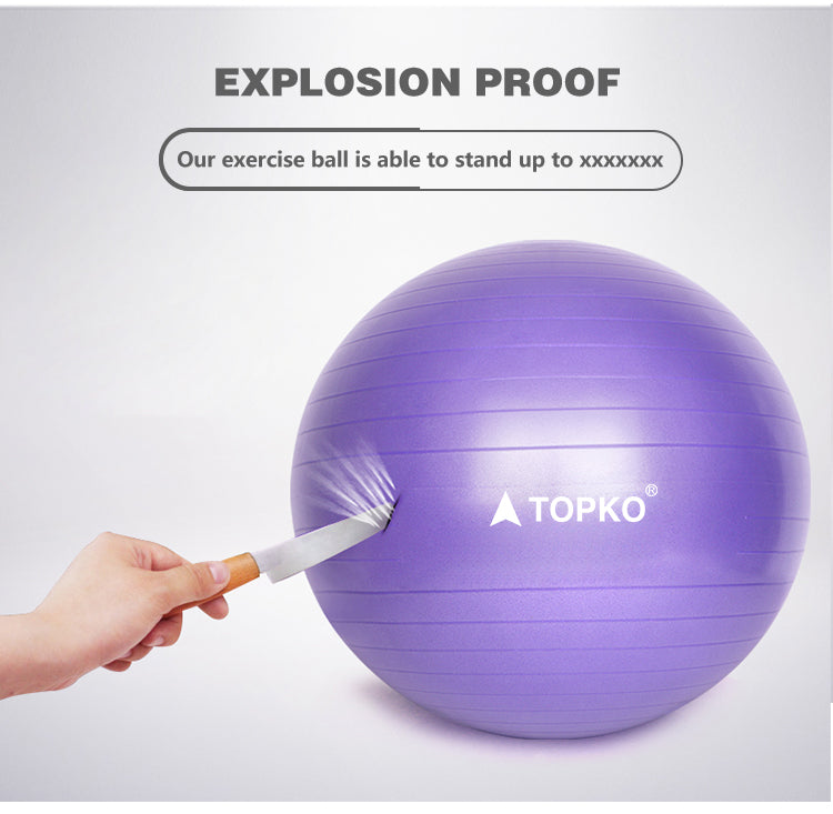 TOPKO PVC Yoga Ball, Anti-burst and Durable