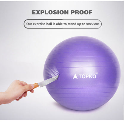 TOPKO PVC Yoga Ball, Anti-burst and Durable