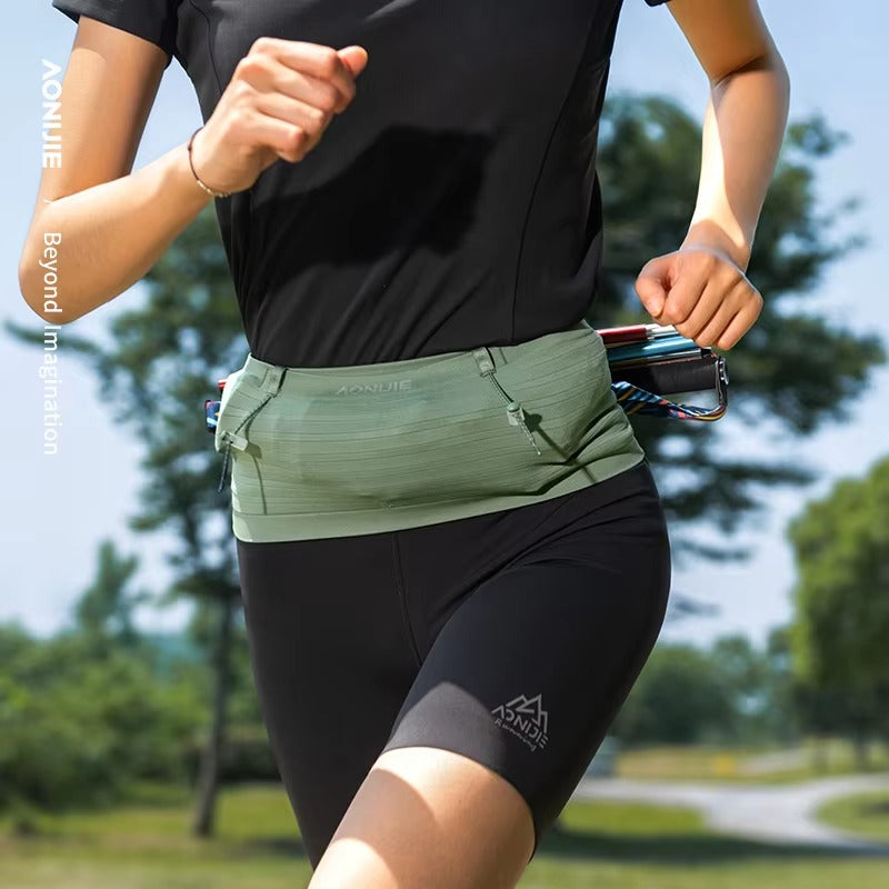 Aonijie GREEN Sports Waist bag with Bib Number Holder W8116 waist 60-122cm