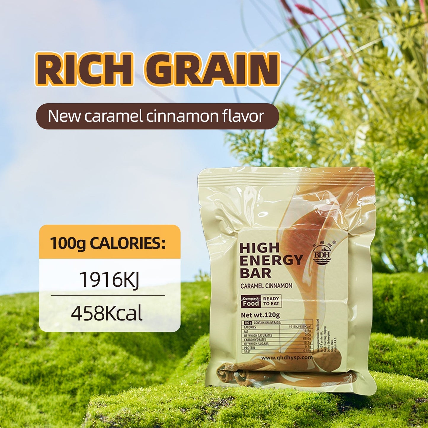 CARAMEL CINNAMON High Energy Bar 120g - Exp. Date 2045