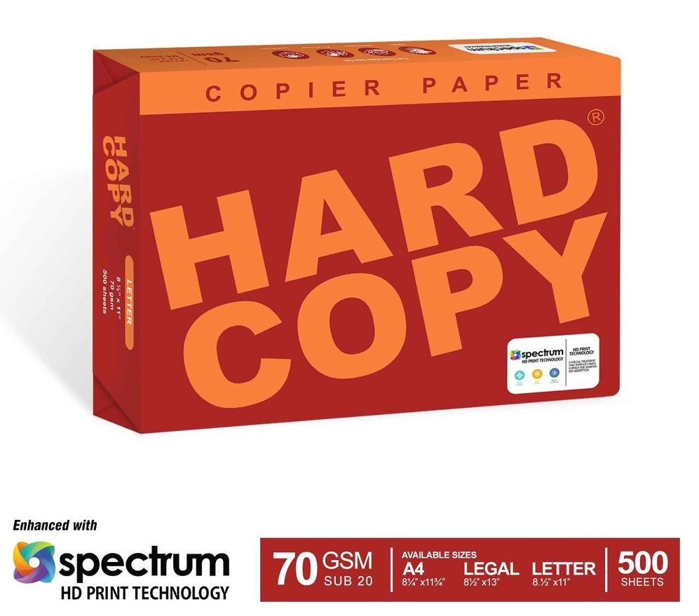 1 BOX HARD COPY Copier Paper SUB 20 70gsm  5 REAMS/BOX ( Short,long , A4 & A5)