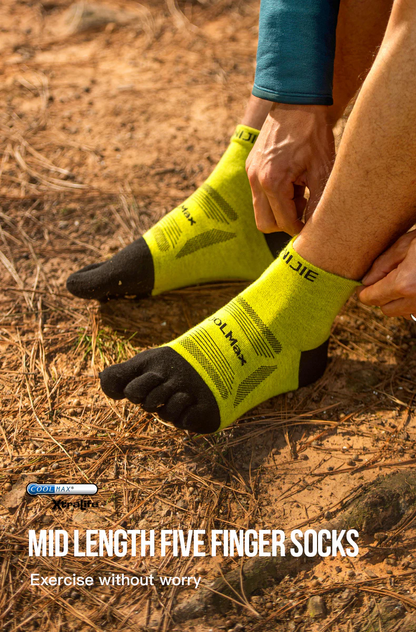 Aonijie E4840 SPORTS (mid-length) FIVE FINGER SOCKS Set of 3 Model no. E4840 QUARTER