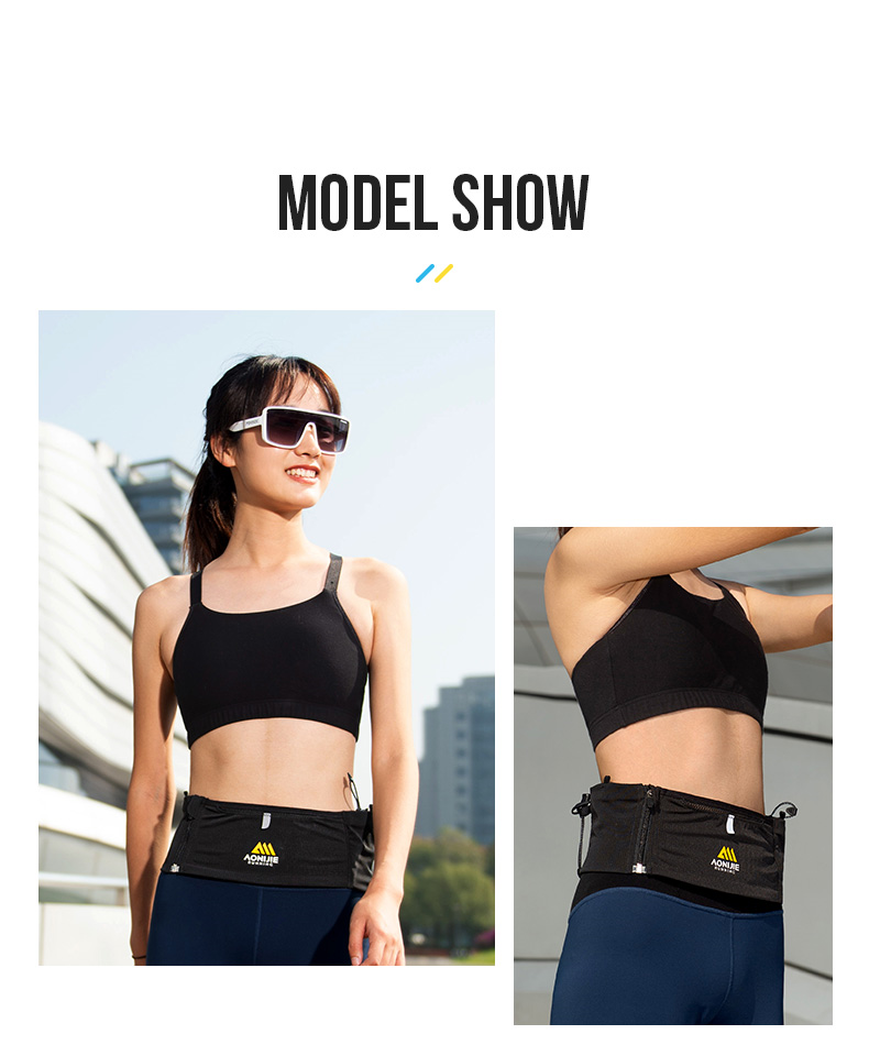 Aonijie W8122 Running BLACK WAIST BELT BAG