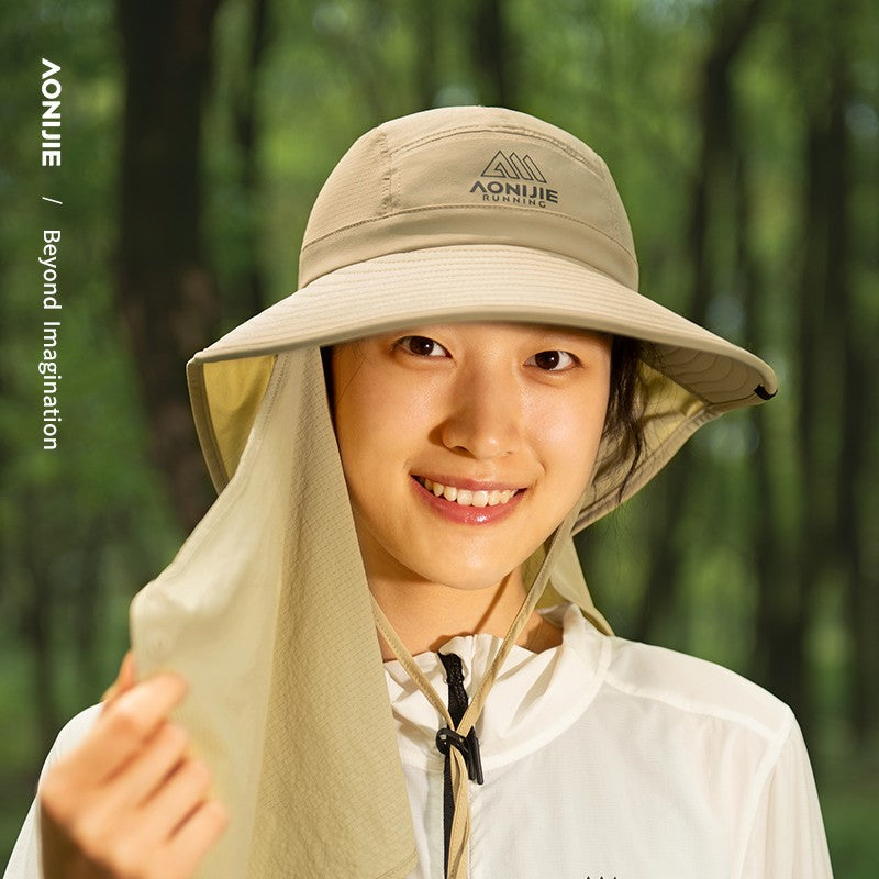 AONIJIE Long Brim Shawl Hat - KHAKI E4627