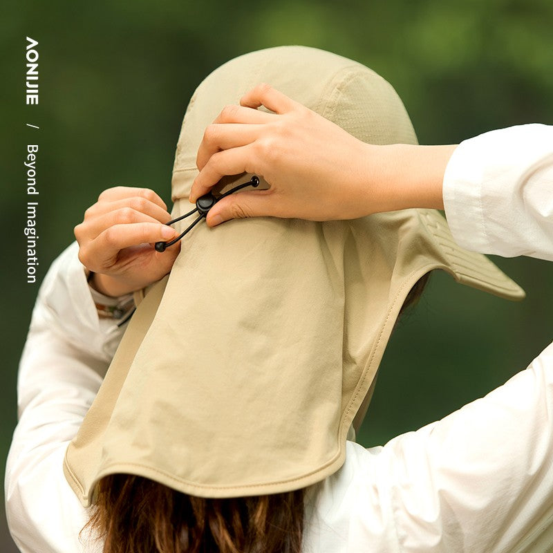 AONIJIE Long Brim Shawl Hat - KHAKI E4627