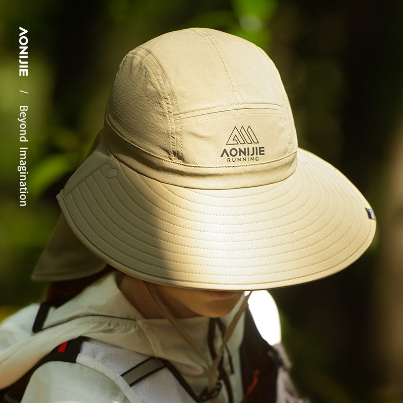 AONIJIE Long Brim Shawl Hat - KHAKI E4627