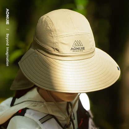 AONIJIE Long Brim Shawl Hat - KHAKI E4627