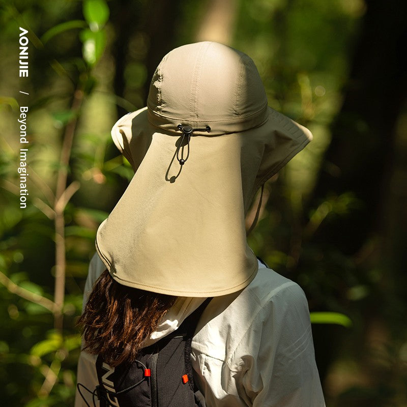 AONIJIE Long Brim Shawl Hat - KHAKI E4627