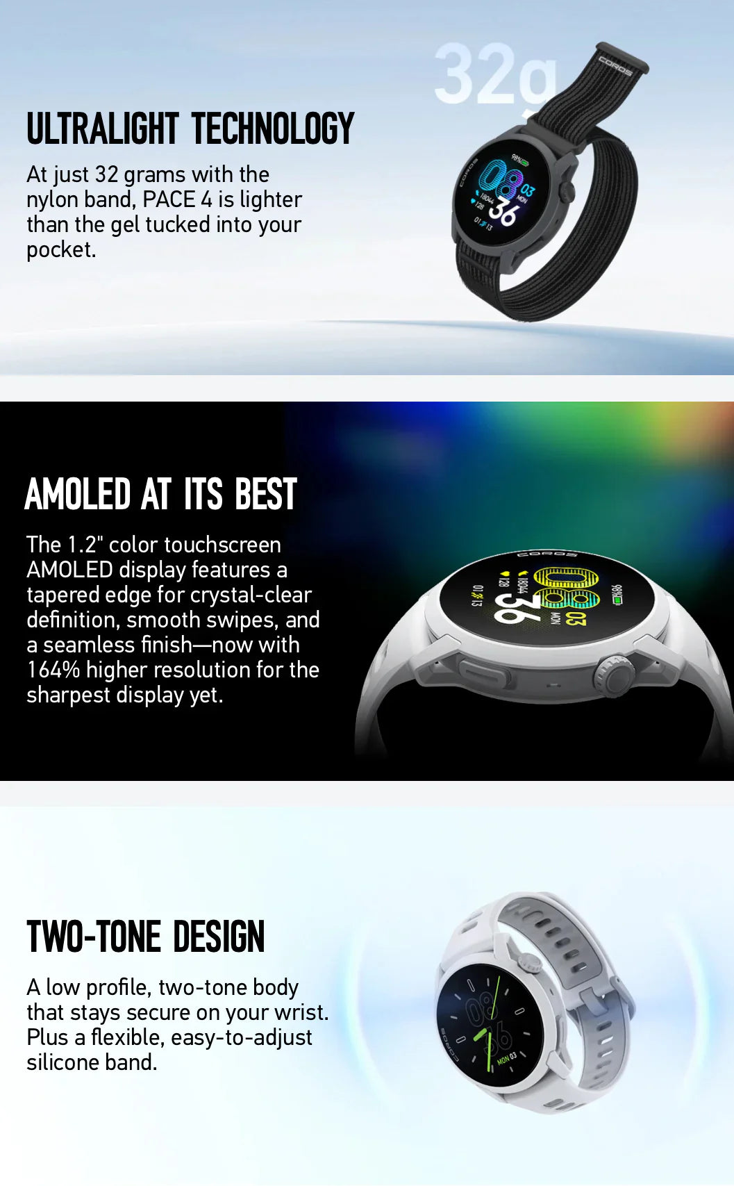 COROS PACE 4 GPS Sport Watch ULTRALIGHT AMOLED