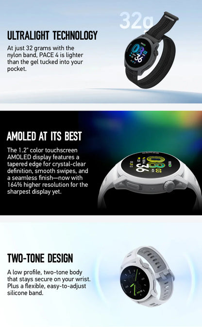 COROS PACE 4 GPS Sport Watch ULTRALIGHT AMOLED