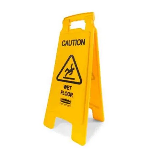 Rubbermaid YELLOW STABLE SAFETY SIGN with WET FLOOR SYMBOL FOR PROTECTION