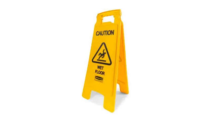 Rubbermaid YELLOW STABLE SAFETY SIGN with WET FLOOR SYMBOL FOR PROTECTION