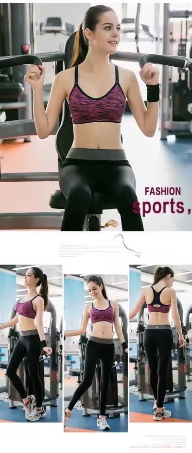 Quick-drying Breathable Wire-free SPORTS BRA (Black & Blue)