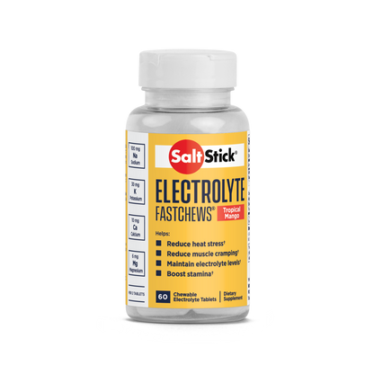 SaltStick Electrolyte Tropical Mango Fastchews - Bottle 60ct. (Prevent CRAMPS)