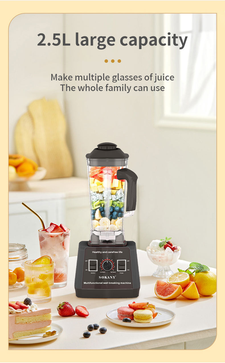 Sokany 2.5L Capacity 9 Speed Adjustable Portable Blender 5000W