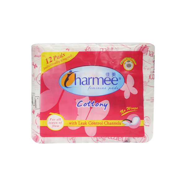 CHARMEE Sanitary Napkin for ALL Types of Flow w/o wings (No wings) 12's x 24 - 1 case