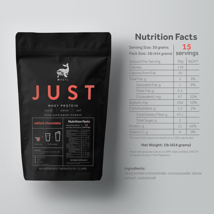 Wheyl JUST WHEY PROTEIN SALTED CHOCOLATE 1lb (454g) - 15 servings