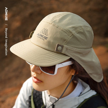 AONIJIE Short Shawl Hat Sports Running Sunscreen Protection Caps - WHITE E4625